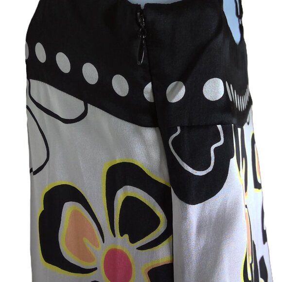 Guess Silk Floral Mini Dress Dots Short Sleeveless Stretch Party Retro XS / TP - Picture 5 of 8